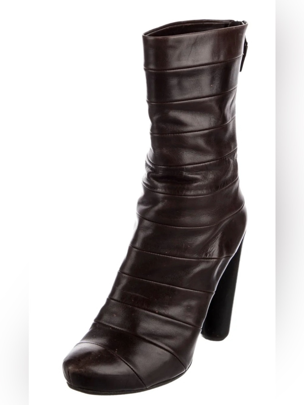 Authentic Louis Vuitton Leather Women’s Dark Brown Leather Ankle High-Heel Boot